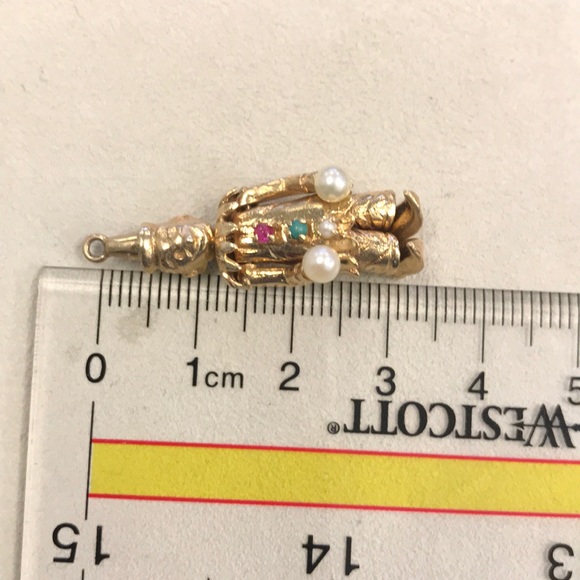 14k Yellow Gold Clown Movable Pendant/Charm - Picture 5 of 8